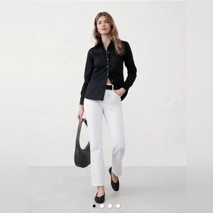 Banana Republic Factory Tailored Easy-Care Shirt Black Size 8